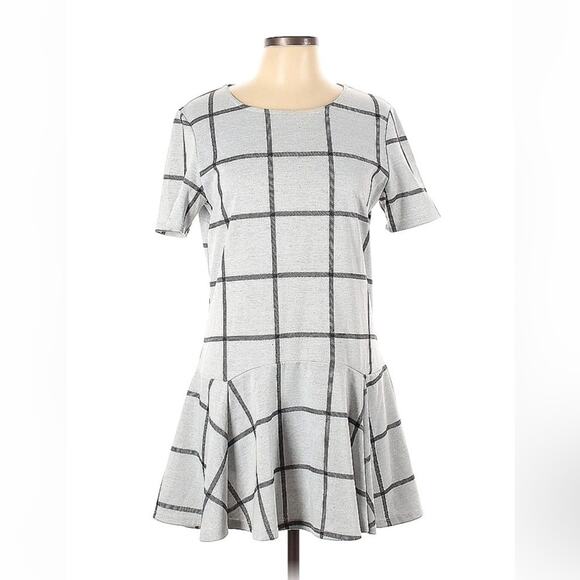 Harve Benard Dresses & Skirts - Harve Benard grey and black checked drop waist mini dress, L